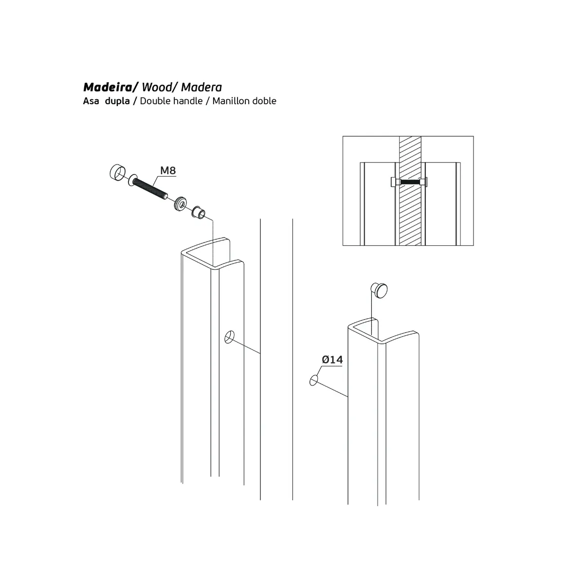 Asa de porta dupla 07.013.D
