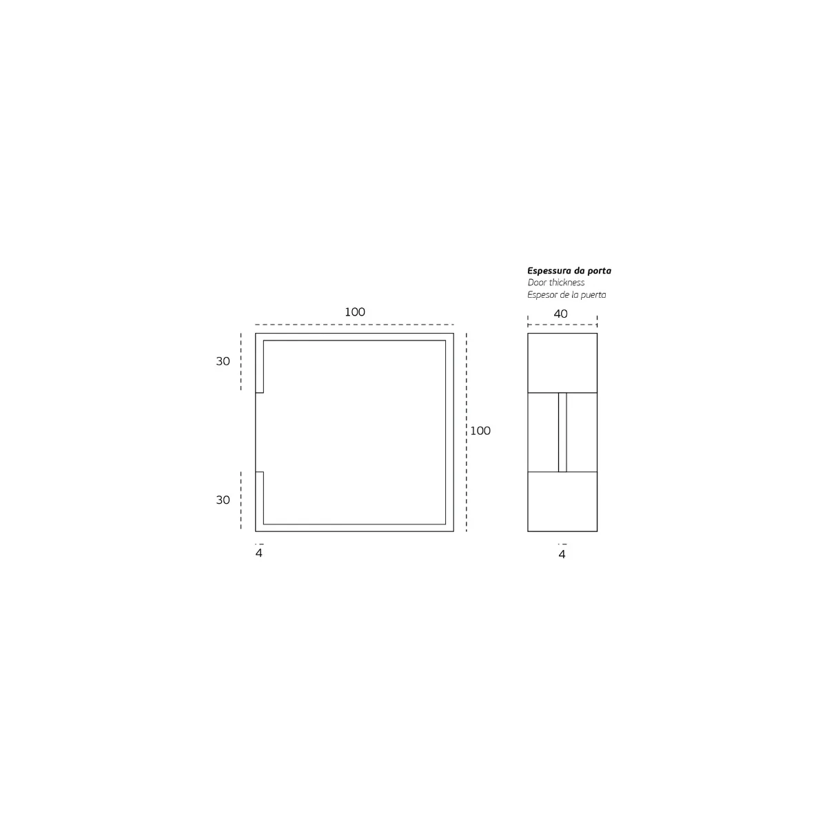 Concha de embutir para portas de correr 16.300
