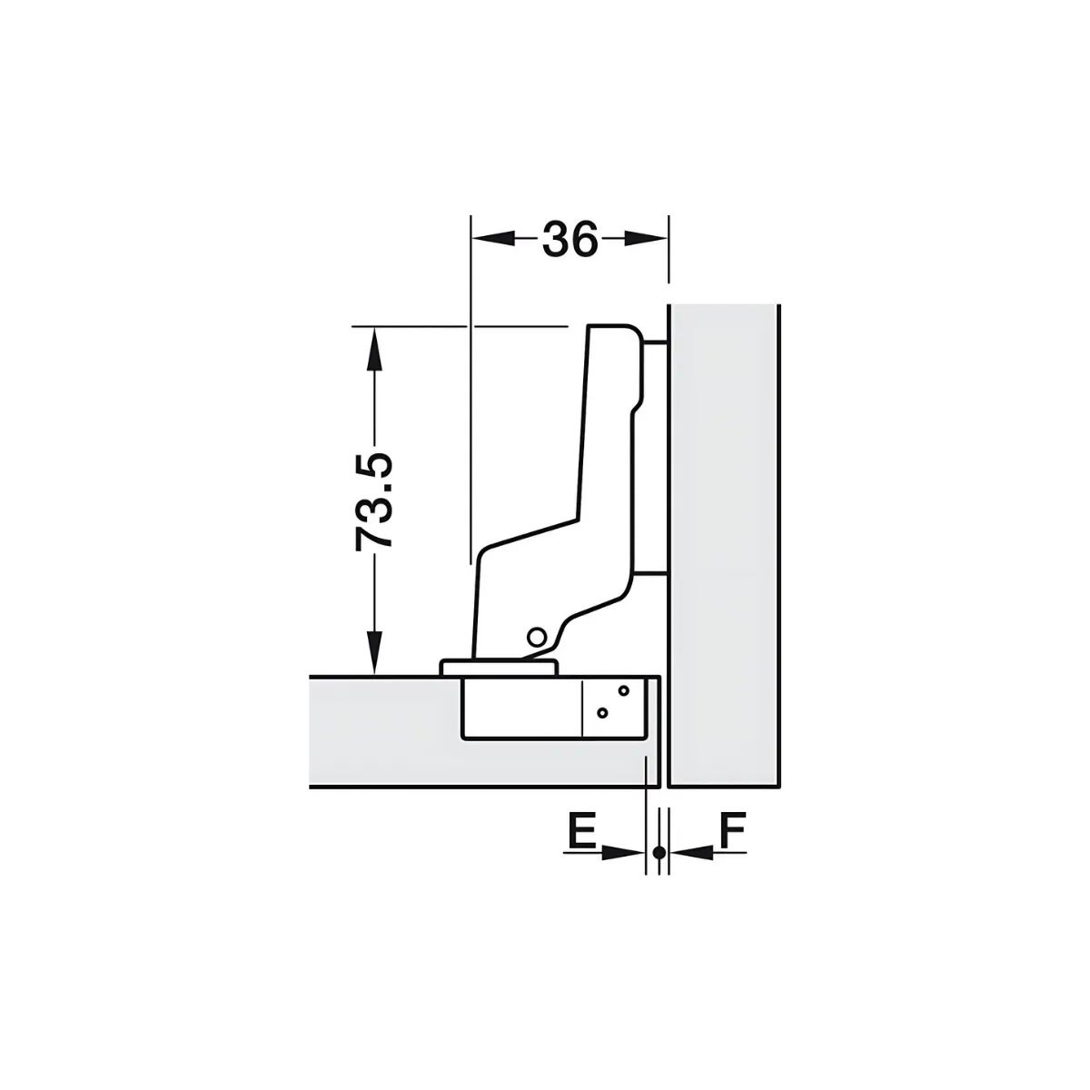 Dobradiça Metalla 310 SM 110°