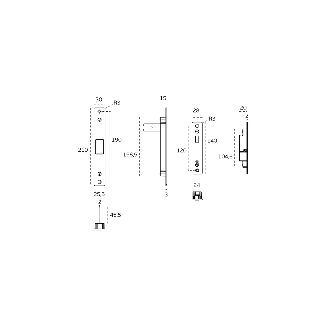 Fechadura 20.925 para porta de correr da JNF